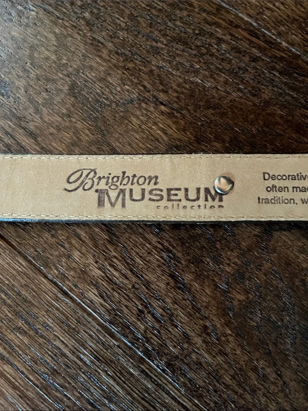 Brighton Museum Collection brown belt size small.